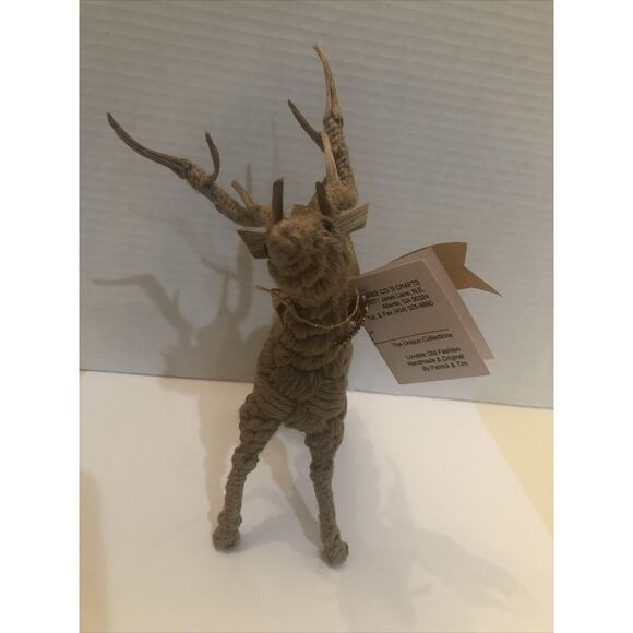 Jute Sculpture Handmade Reindeer Elk Three Co’s Crafts Tim & Patrick - Picture 3 of 5